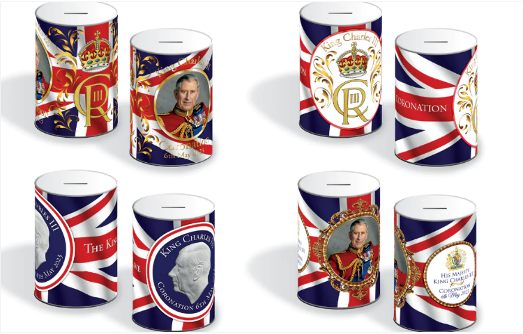 Coronation King Charles III Money Tin Small 100 x 150 mm