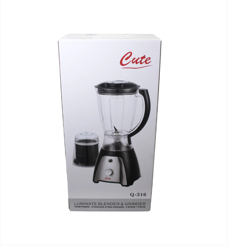 Cute Luminate Blender and Grinder 500W Power 2 Speed + Pulse Q316