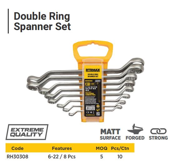 DOUBLE RING SPANNER SET 8 PCS