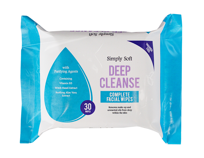 Deep Cleanse Facial Wipes - 30 Pack