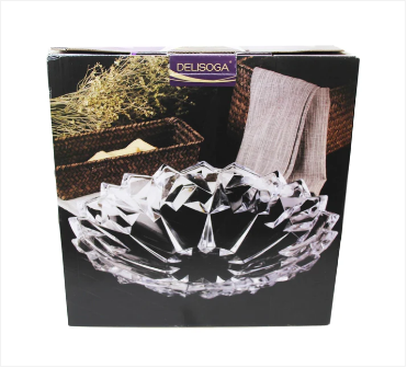 Deep Serving Glass Aesthetic Durable Party Wedding Serving Gift Glass Tray 33cm