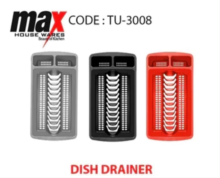 Dish Drainer Black Red Grey Kitchen