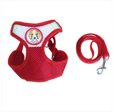 Dog Leash Reflective With Soft Harness Vest Size Medium Assorted Colours 93cm
