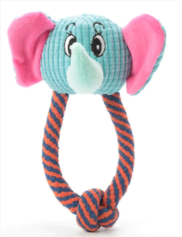 Dog Pet Soft Rope Toy Animal Head Assorted Designs
