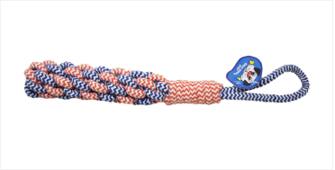 Dog Rope Teething Fetch Indoor Outdoor Toy Playing Rope 39 x 5 cm Assorted Colours