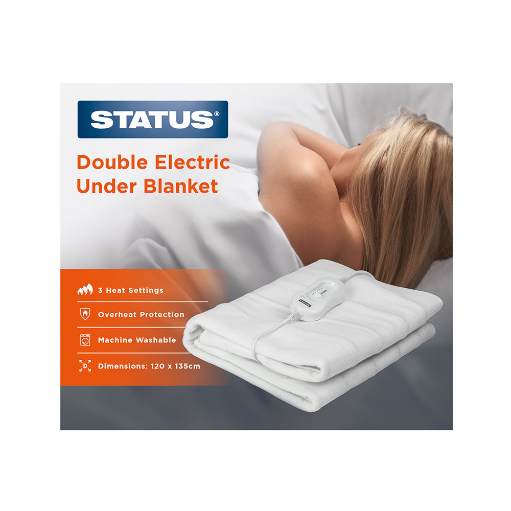 Double - Electric Under Blanket - 3 Heat Settings - 1 pk - in Glossy Retail Box - 6pcs per Outer Carton