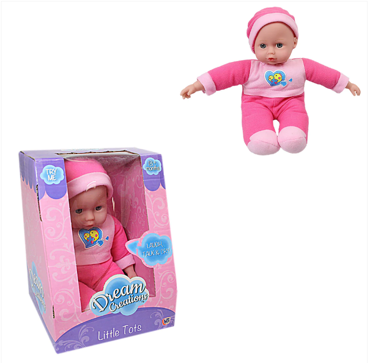 Dream Creation Little Tots Baby Doll Talking Crying & Laughing Doll