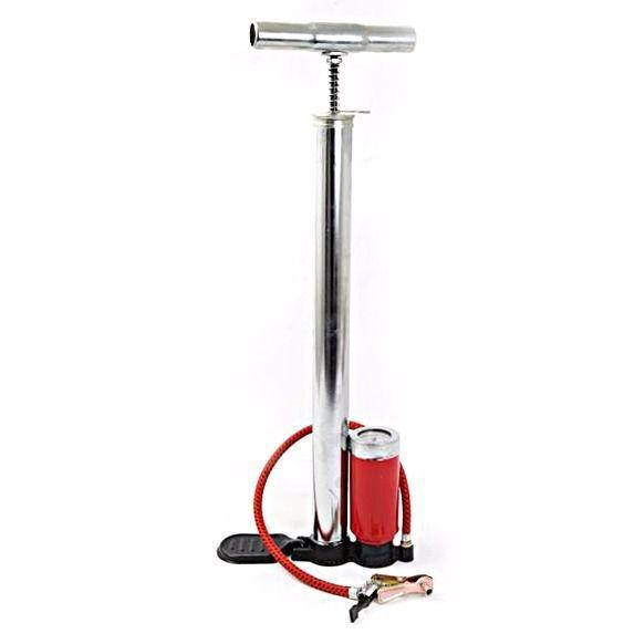 Dual Action Hand & Foot Pump Pressure Gauge Tyre Car Motor Bike Bicycle