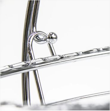 Durable Chrome Metal Fresh Fruit Baskets Apples Oranges Storage Bowl Kitchen