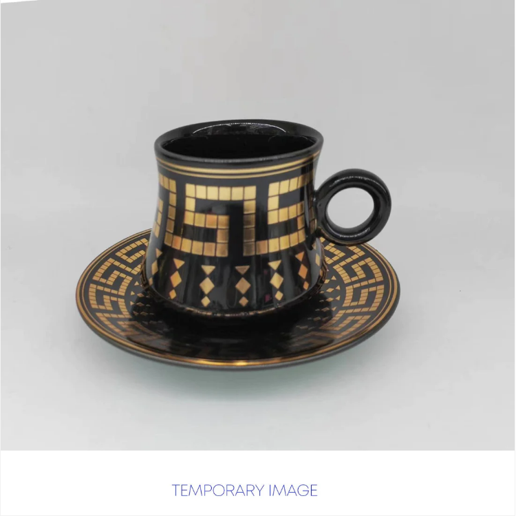 Durane Antico Tea Set 12pc Black-Gold 175ml