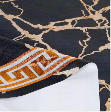 Durane Plastic Table Cover Roll Black Marble Gold Pattern Design 1.37x20m
