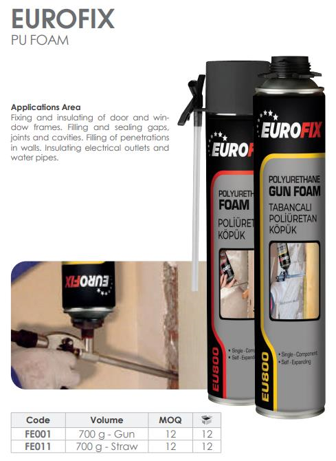 EUROFIX GUN FOAM 700GR GUN GRADE