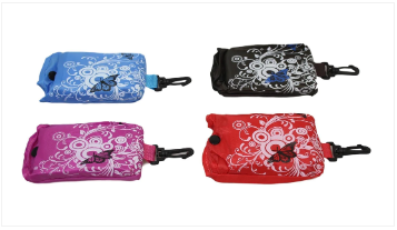 Expandable 2 in 1 Pocket Shopping Bag Carry Shopping Bag With Hook Assorted Colours x 1