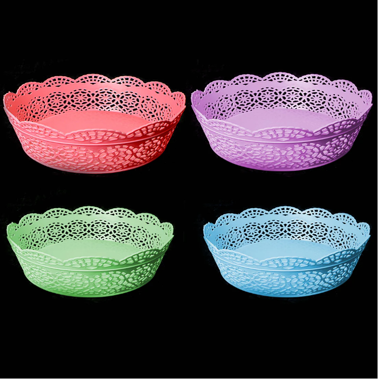 Fancy Plastic Vegetable Basket Assorted Colours