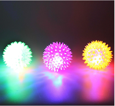 Flashing Light Up Sound & LED Spikey Ball Assorted Colours