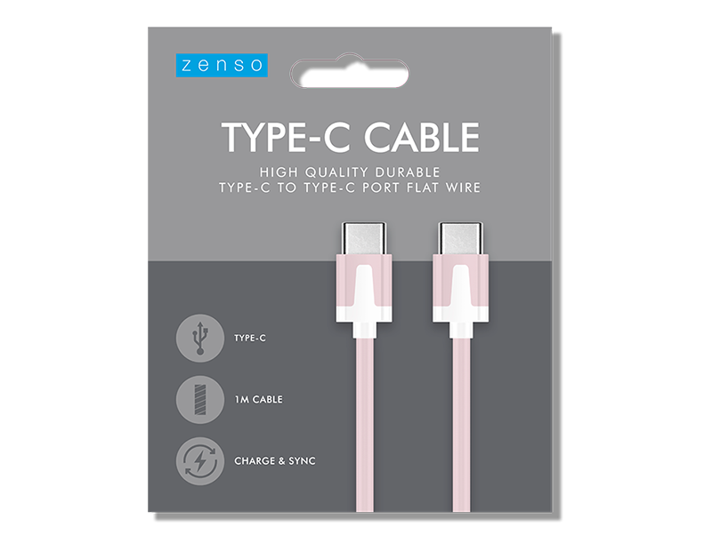 Flat Type C To Type C Cable 1m