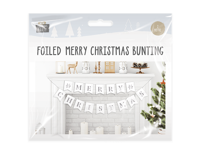 Foiled Merry Christmas Bunting 2m