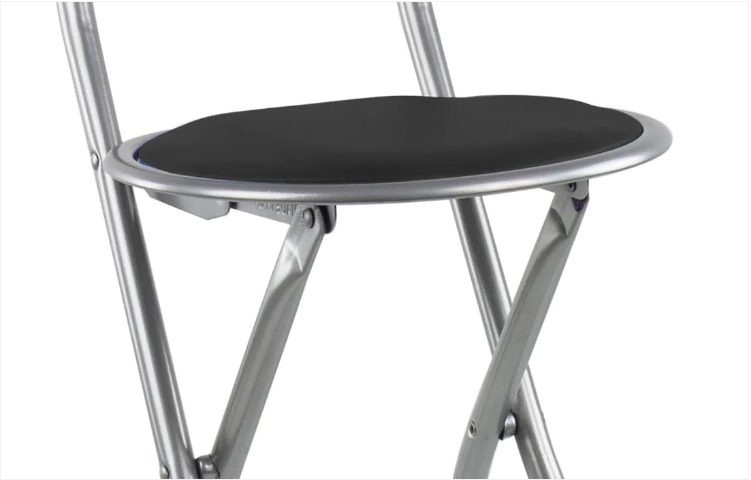 Foldable Round Dining Chair Indoor Outdoor Seating Diner Chair BLACK