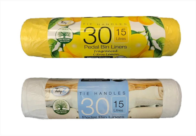 Fragranced Pedal Bin Liners with Tie Handles 15L 96 x 60 cm Pack of 30 Assorted Scents