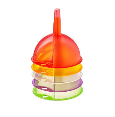 Funnel Set 3Pc Plastic 14.5 x 14 cm Assorted Colours