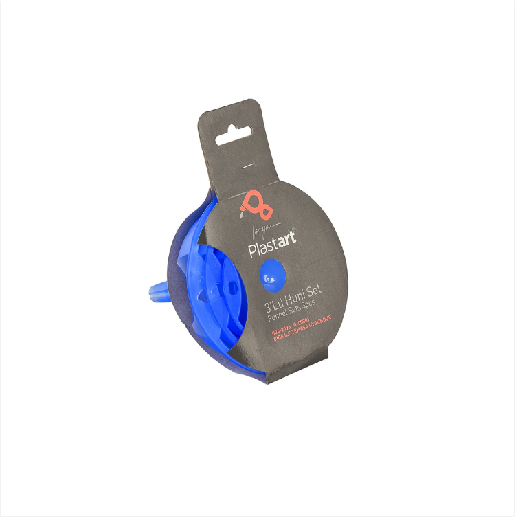 Funnel Set 3Pc Plastic 14.5 x 14 cm Assorted Colours