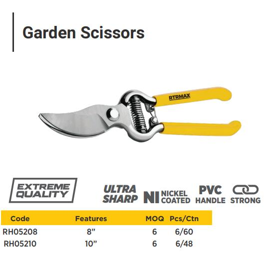GARDEN SCISSORS 8" BENT NOSE