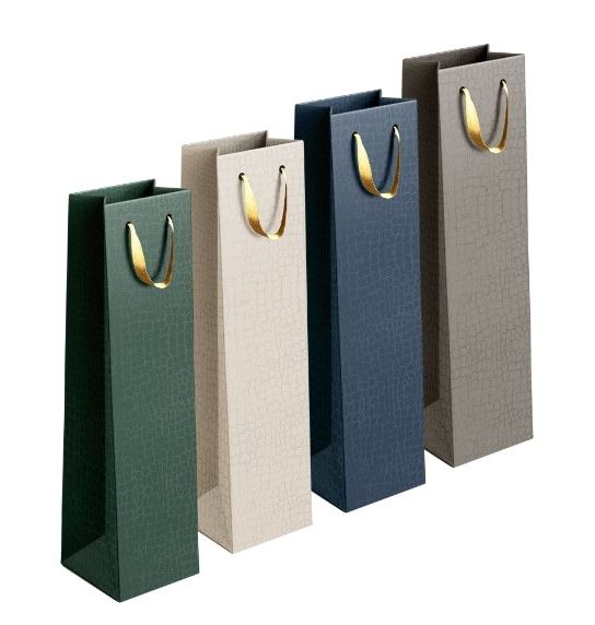 Embossed Matte Giftbag Bottle, 12x36x10cm