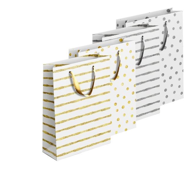 Gold & Silver Patterned Giftbag X-Large, 32x44x9.5cm