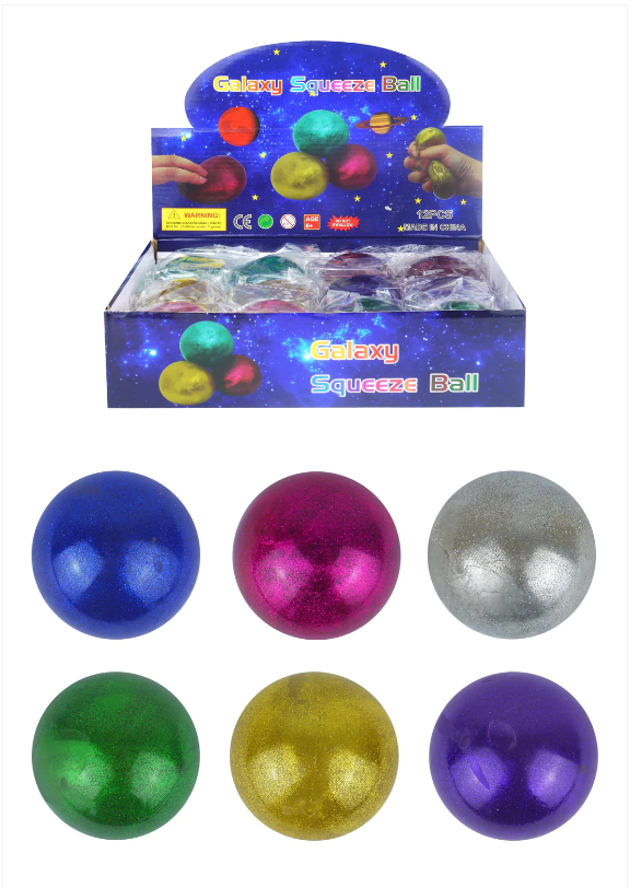Galaxy Squeeze Stress Relief Balls 6 Colours 7cm Random Sent