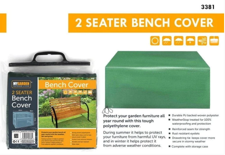 Garden Bench Cover 2 Seater 97cm 68cm 132cm Outdoors