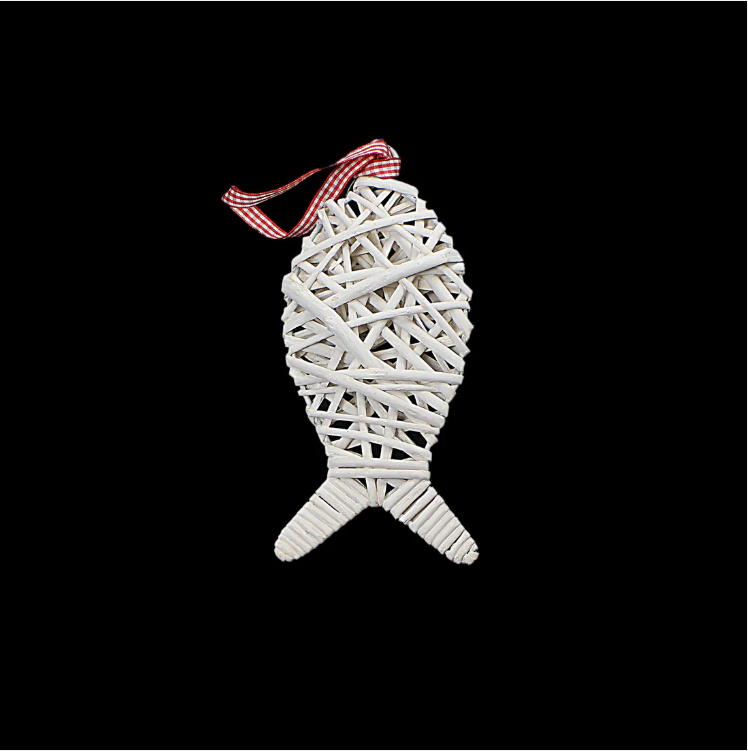 Garden Decoration Straw Hanging Fish 21 cm