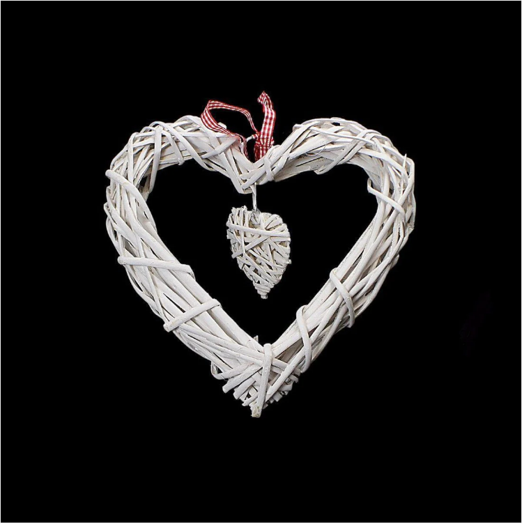 Garden Decoration Straw Heart 24 cm