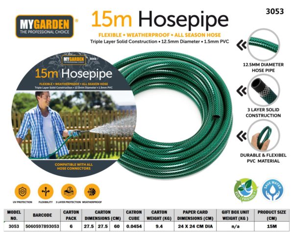 Garden Hose Pipe without Fitting 15 m
