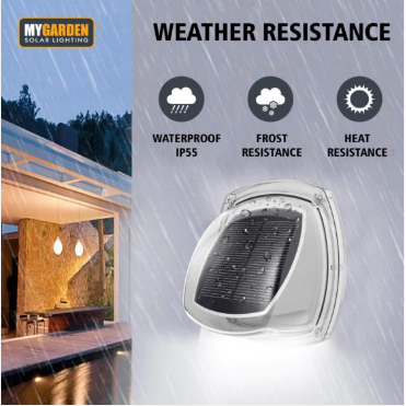 Garden Solar Powered Wall Light 2 Pack 9 x 8.5 x 5.5 cm