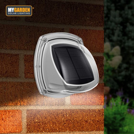 Garden Solar Powered Wall Light 2 Pack 9 x 8.5 x 5.5 cm