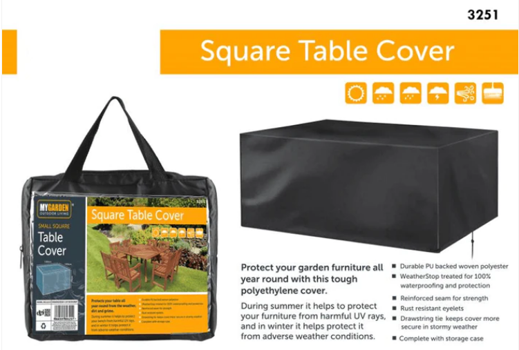 Garden Woven Table Cover 123 x 123 x 74cm