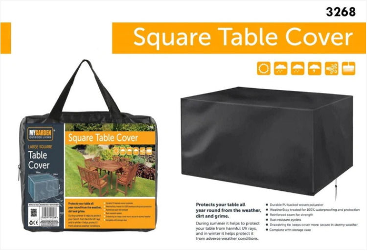 Garden Woven Table Cover 126 x 126 x 74cm