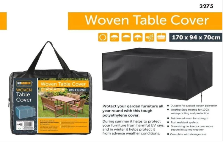 Garden Woven Table Cover 170 x 94 x 70cm