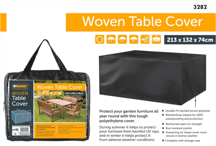 Garden Woven Table Cover 213 x 132 x 74cm