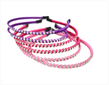 Girls Fancy Fabric Stylish Hair Head Band with Gems Assorted Colours