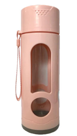 Glass / Plastic Water Bottle Flask with Strap 21 x 7 cm