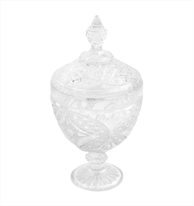 Glass Sugar Jar Candy Sweets Bowl with Lid