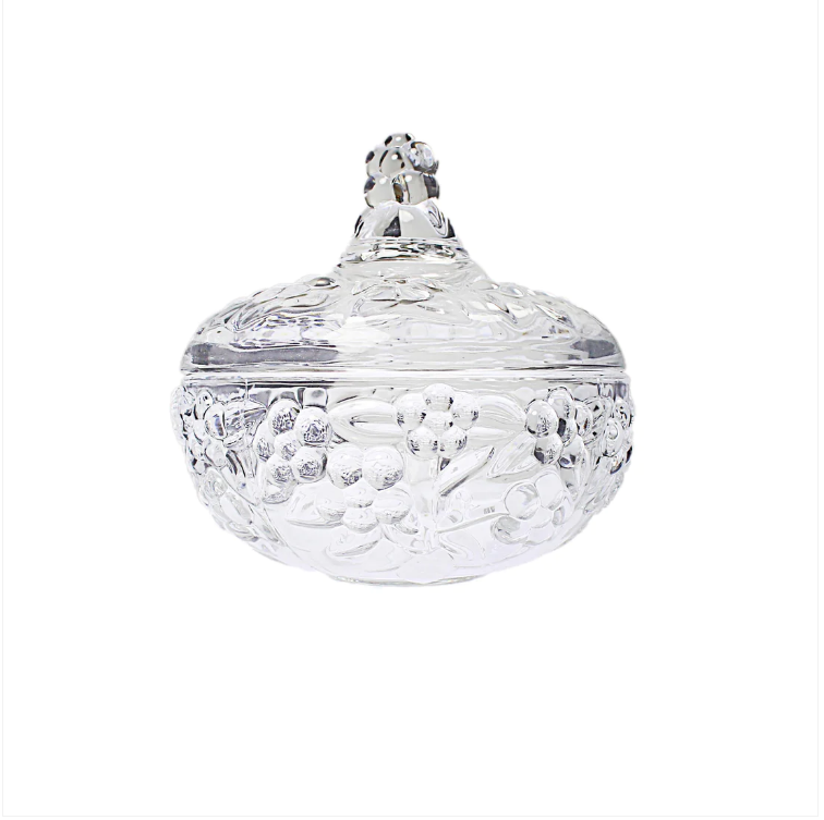 Glass Sugar Jar With Lid Crystal Clear