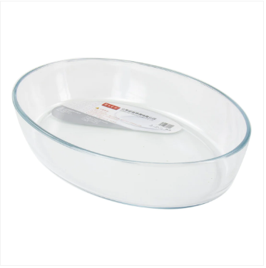Glassware Roaster Tempered Oval Baking Cooking Tray Dish 3 Litre 35 x 24 x 6.5cm