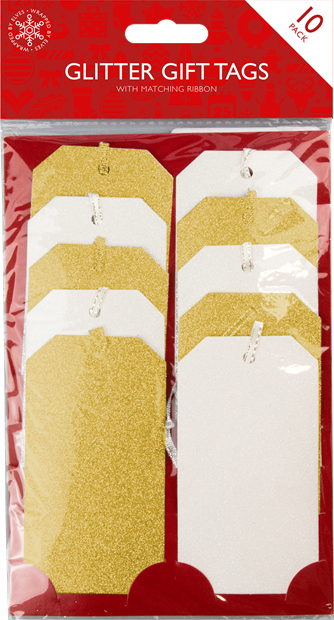 Glitter Gift Tags 10 Pack