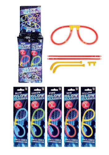 Glow Neon Glasses Bright Festival Fancy Dress Hen Party Light Sticks Pink
