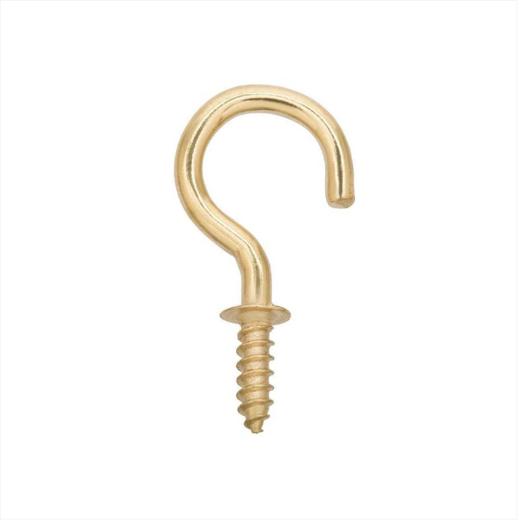 Gold / Brass Coloured Cup Hooks 1 1/4'' Pack Of 24 DIY Home