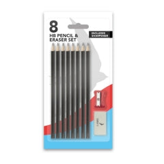 HB Pencil,Eraser & Sharpener Set