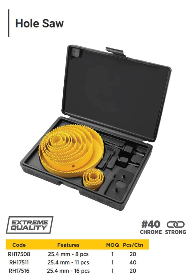 HOLE SAW (HIGH 25.4MM) 11PCS/SET 19-22-28-32MM