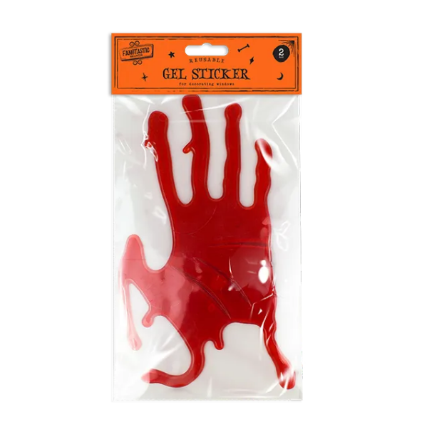 Halloween Bloody Hands Gel Window Stickers - 2 Pack